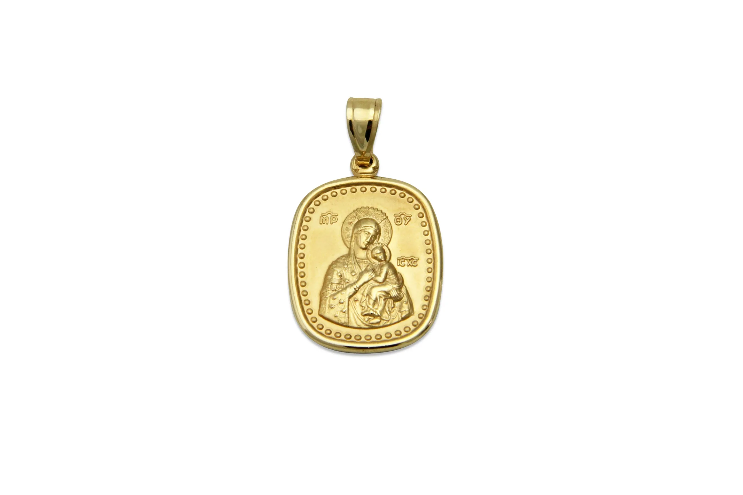 Mother of God & Christ Child Gold Medallion