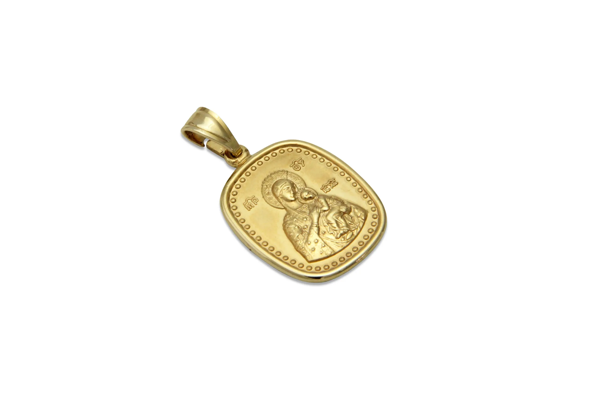 Mother of God & Christ Child Gold Medallion