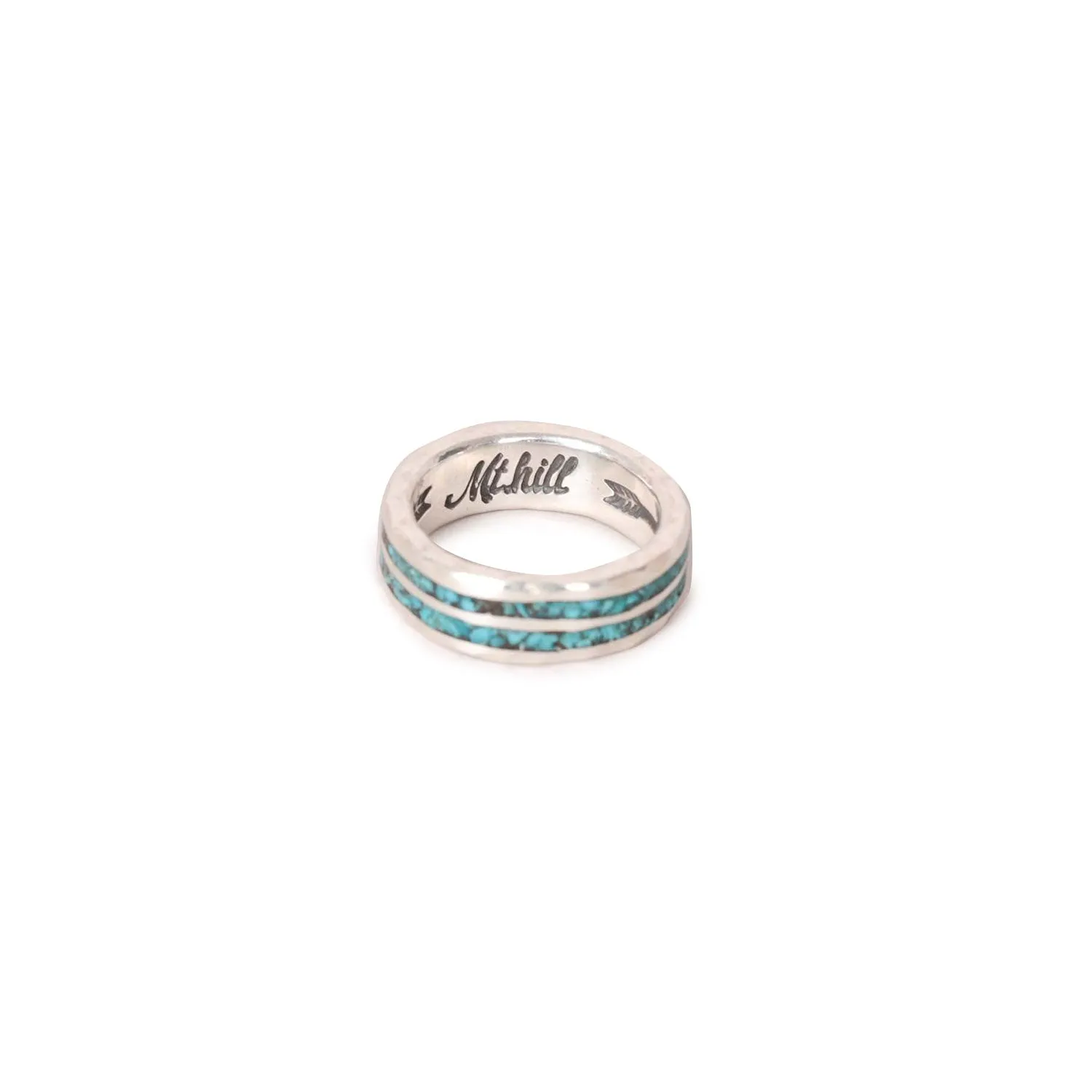 Mt. Hill Silver Sterling Silver Turquoise Inlay Ring Narrow