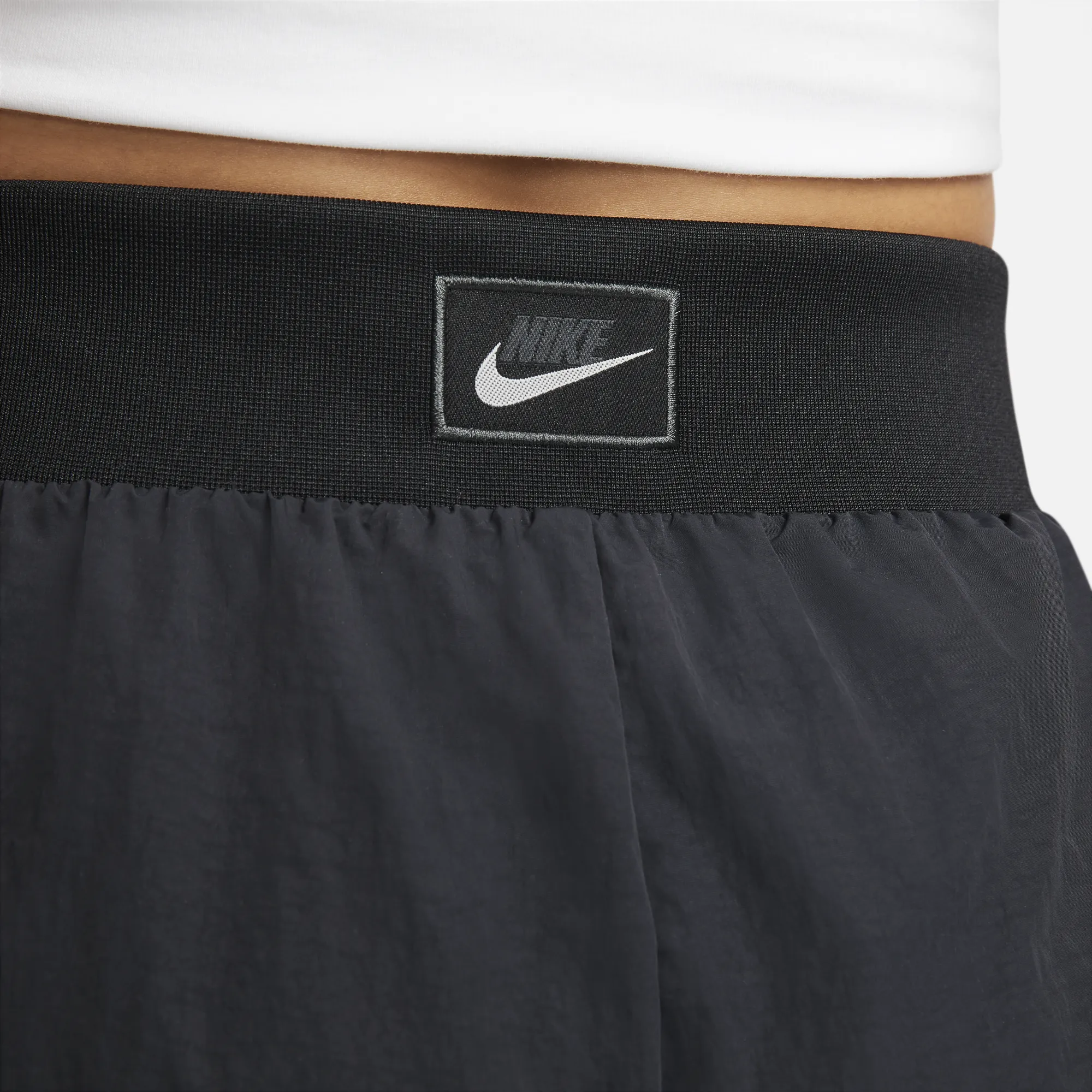 Nike Womens Sportswear Icon Clash Woven Wide Leg Pants 'Black'