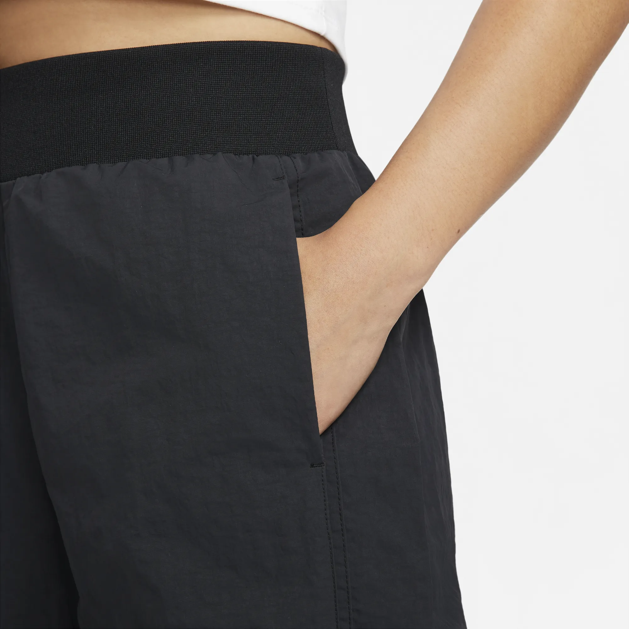 Nike Womens Sportswear Icon Clash Woven Wide Leg Pants 'Black'