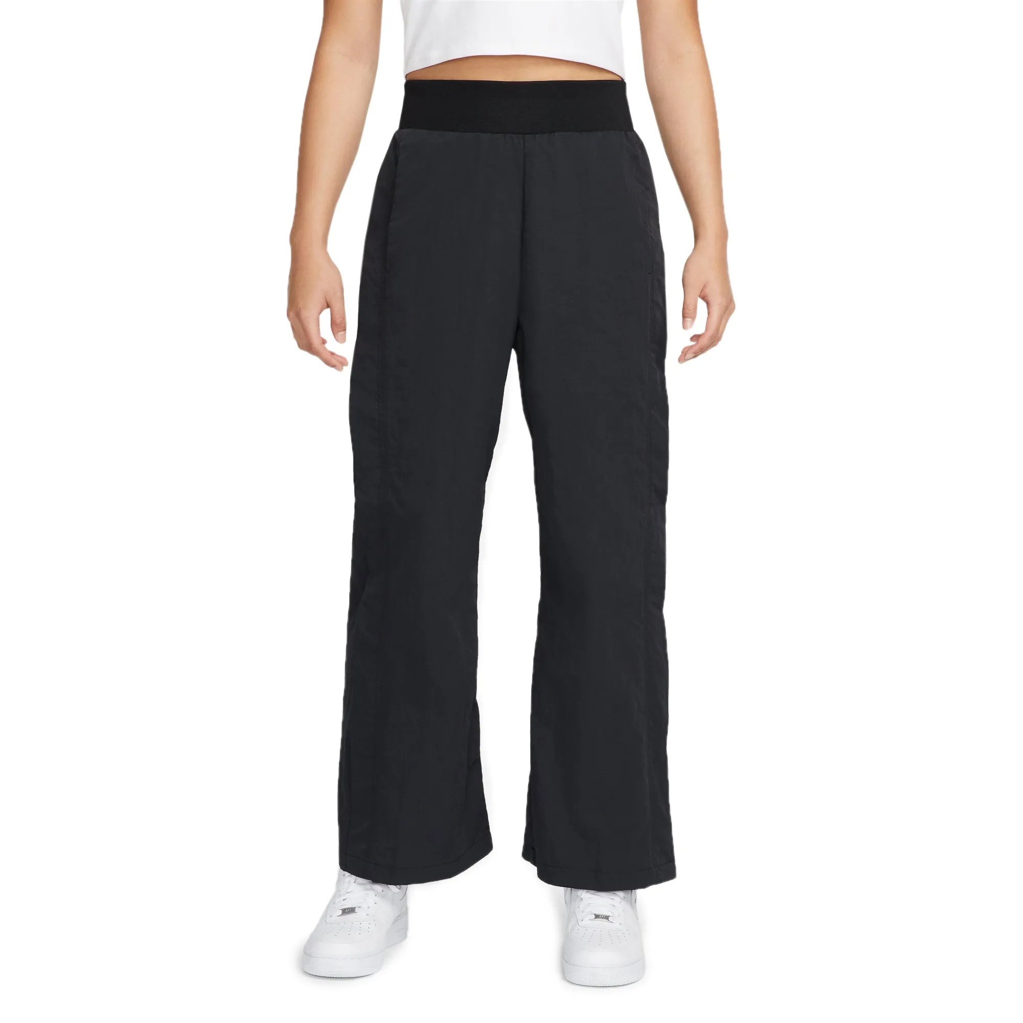 Nike Womens Sportswear Icon Clash Woven Wide Leg Pants 'Black'