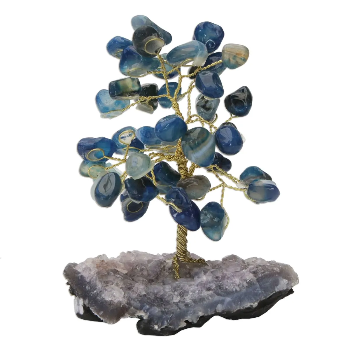 Novica Cool Calm Agate Gemstone Tree