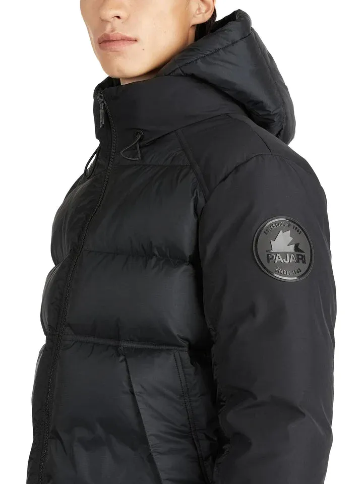 Pajar Mens Griffen Mixed-Media Puffer Jacket with Det Dinner - BLACK