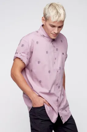 Printed Short Sleeve Shirt - Grape