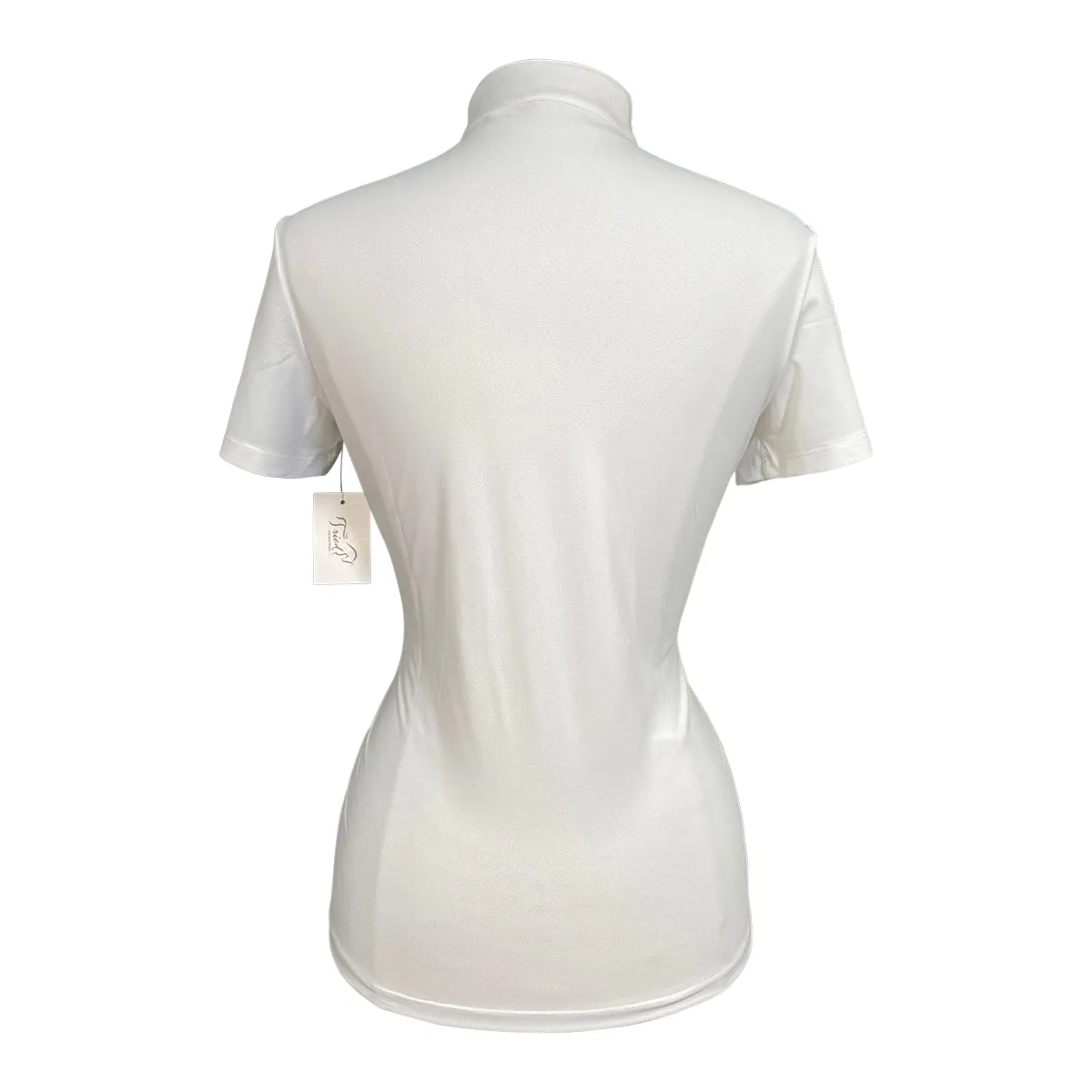 Rider's Gene Jersey & Mesh Short Sleeve Competition Polo in White - Women's Medium