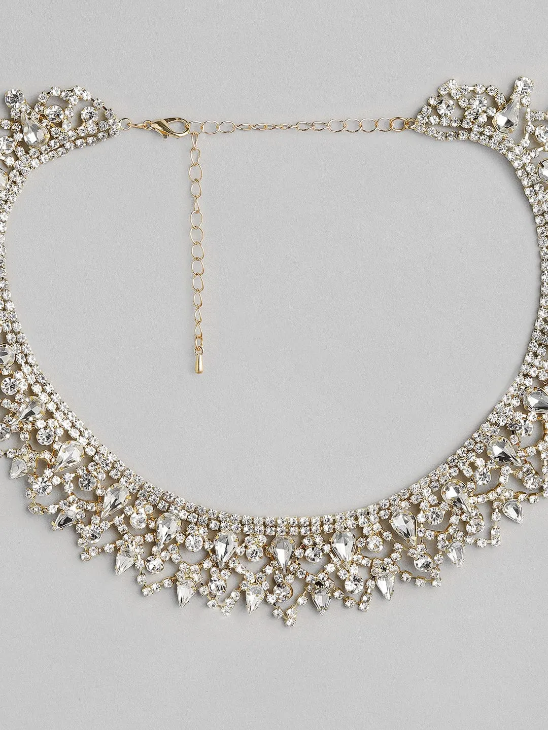 Rubans Gold Plated Handcrafted Rhinestone Necklace