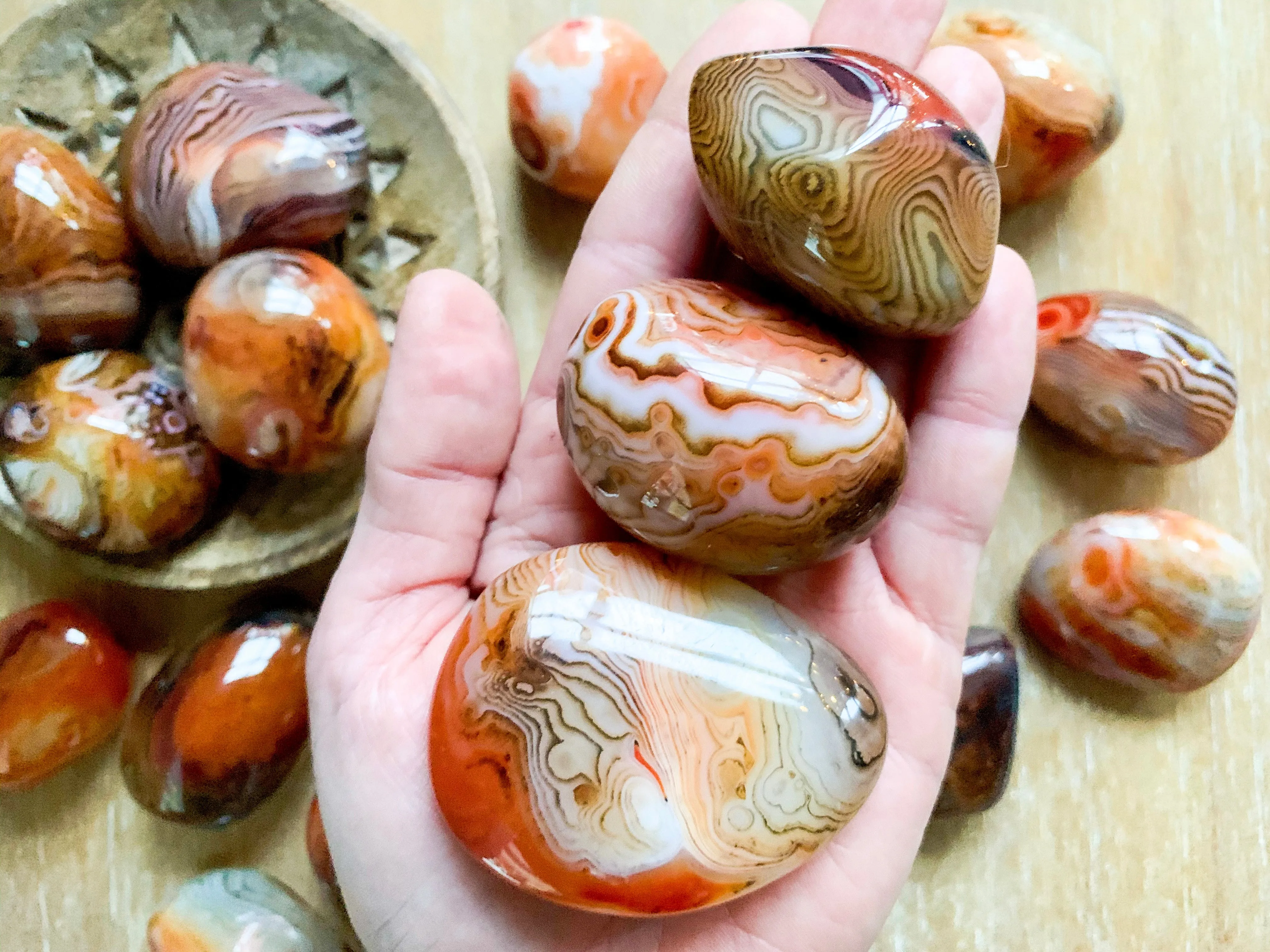 Sardonyx Puffy Palm Stone