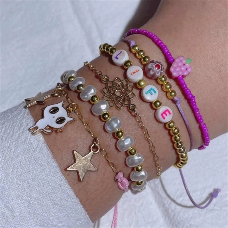 Schimmerndes Sand-Armband-Set