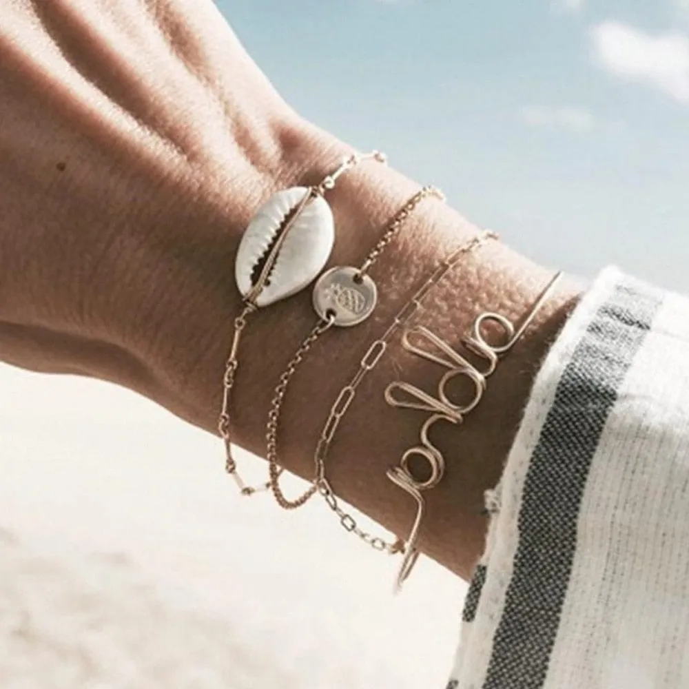 Schimmerndes Sand-Armband-Set