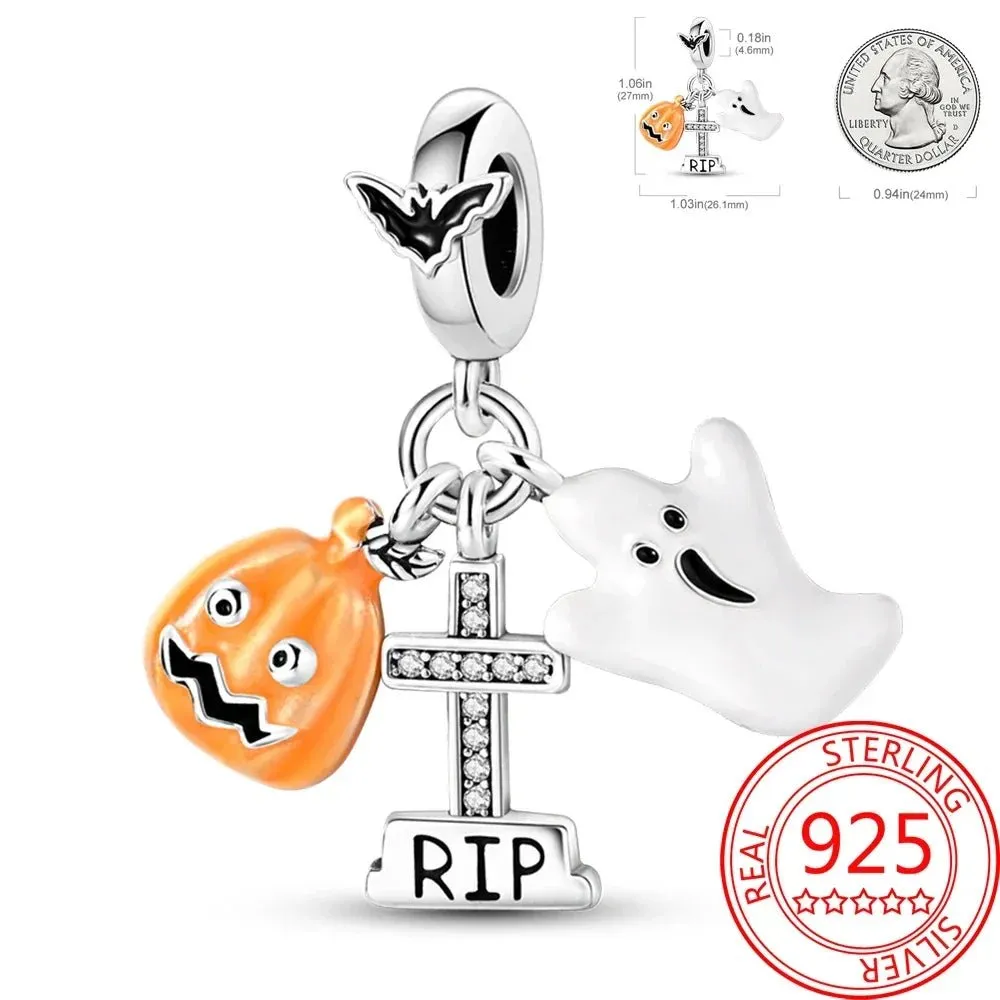 Spooky Sterling Silver Charm Bead