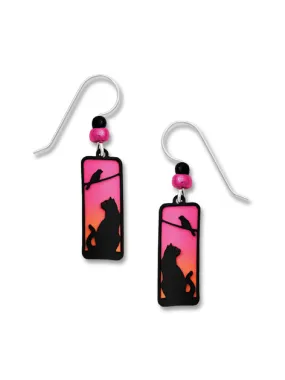 Sunset Cat & Bird Earrings by Sienna Sky