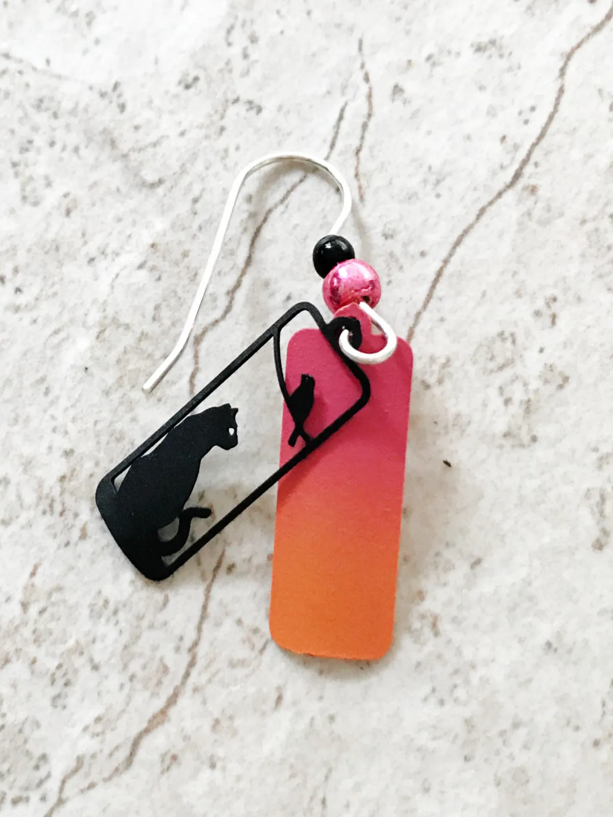 Sunset Cat & Bird Earrings by Sienna Sky