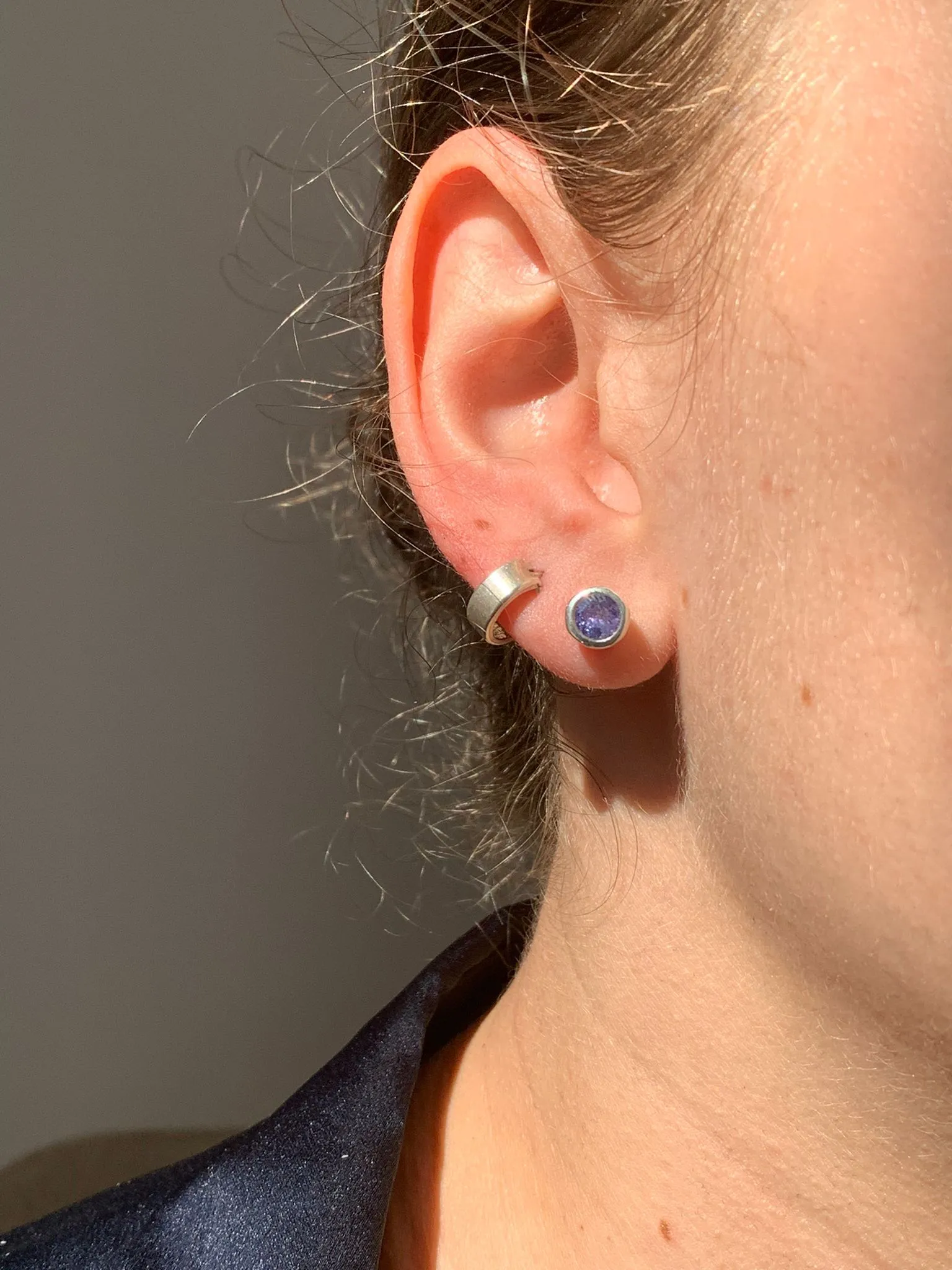 Tanzanite Naevia Studs - Round