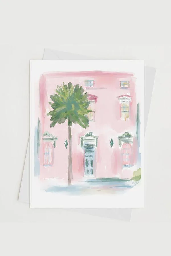 The Pink Houses Notecard