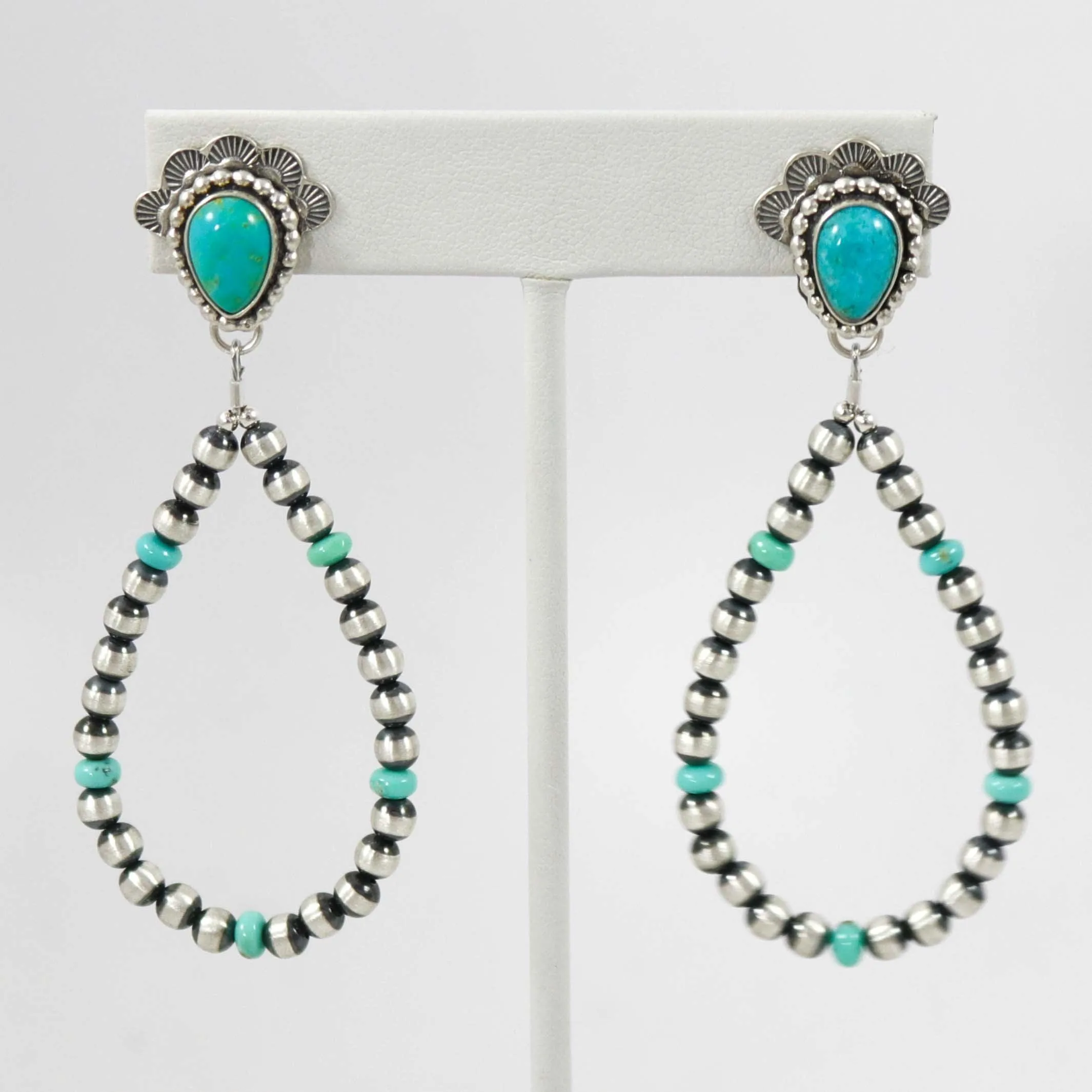 Turquoise and Bead Earrings