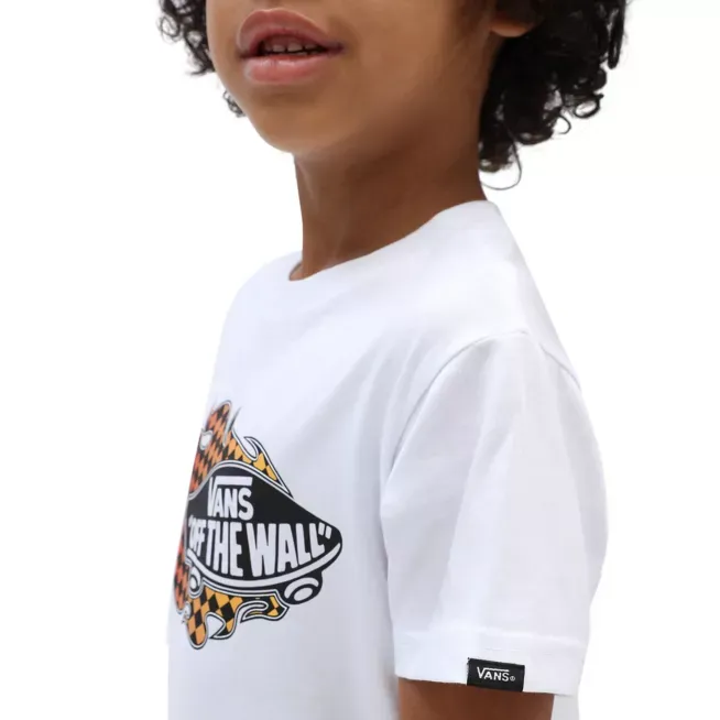 Vans short sleeve children's t-shirt Flame VN0A5KPFWHT white