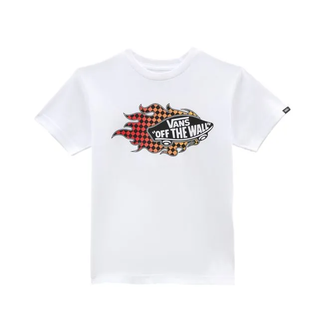 Vans short sleeve children's t-shirt Flame VN0A5KPFWHT white