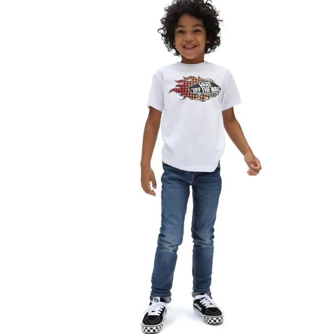 Vans short sleeve children's t-shirt Flame VN0A5KPFWHT white