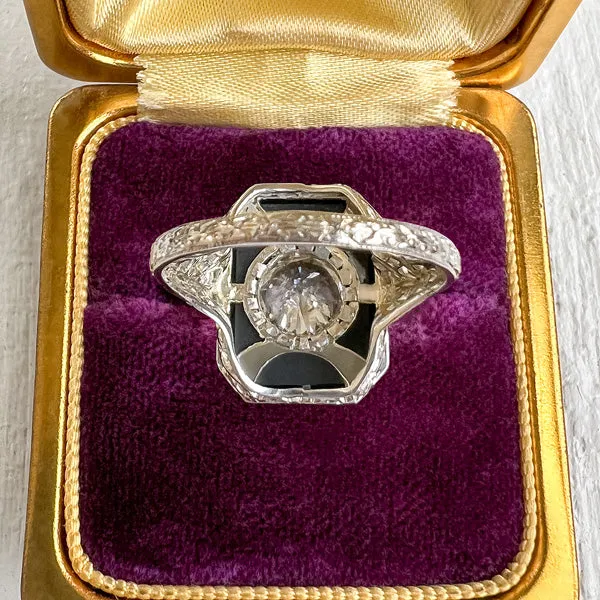 Vintage Diamond & Black Onyx Ring