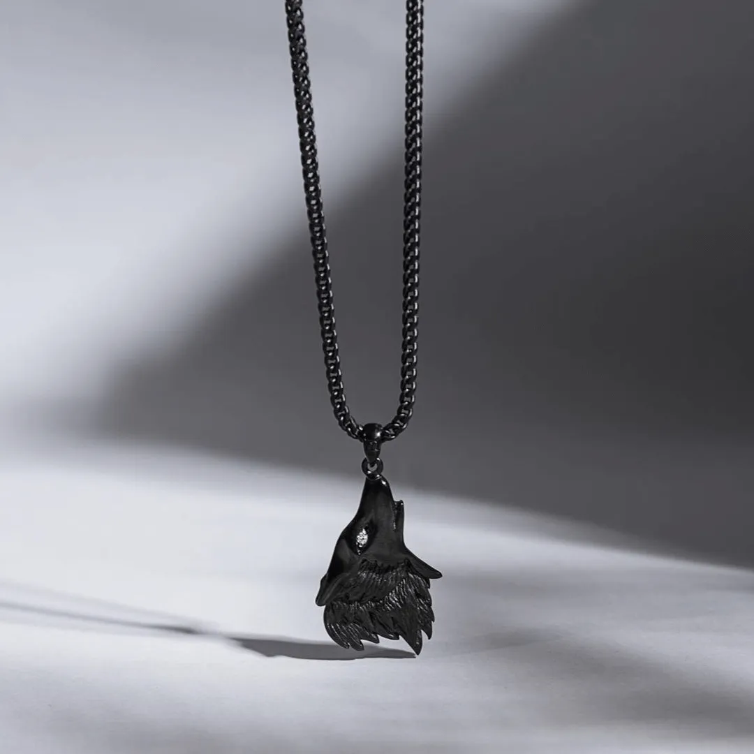 Wolf Pendant - Black